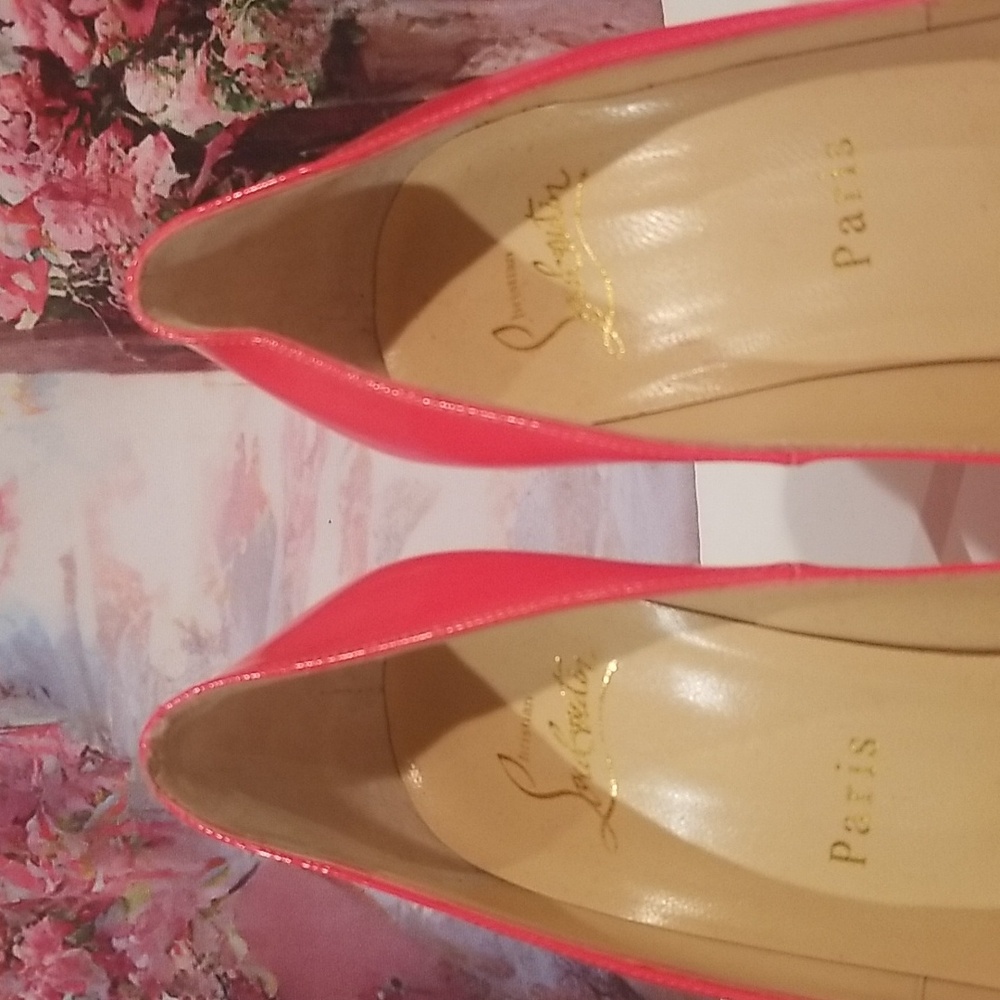 Christian Louboutin peep toe neon pink sexy heels - Picture 11 of 16